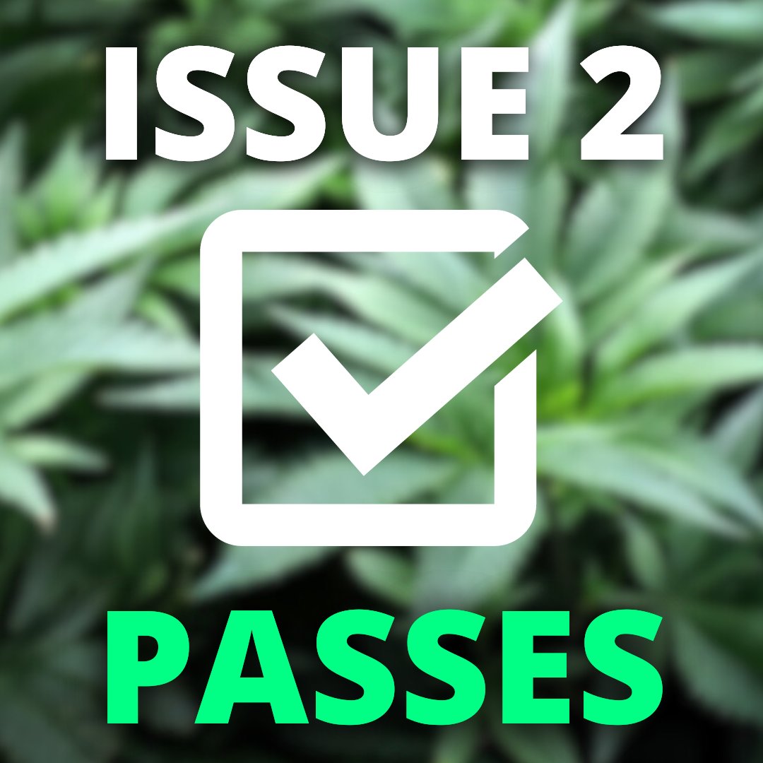 WCPO's tweet image. BREAKING: Ohio voters have passed the law legalizing recreational cannabis use for adults 21 and older.