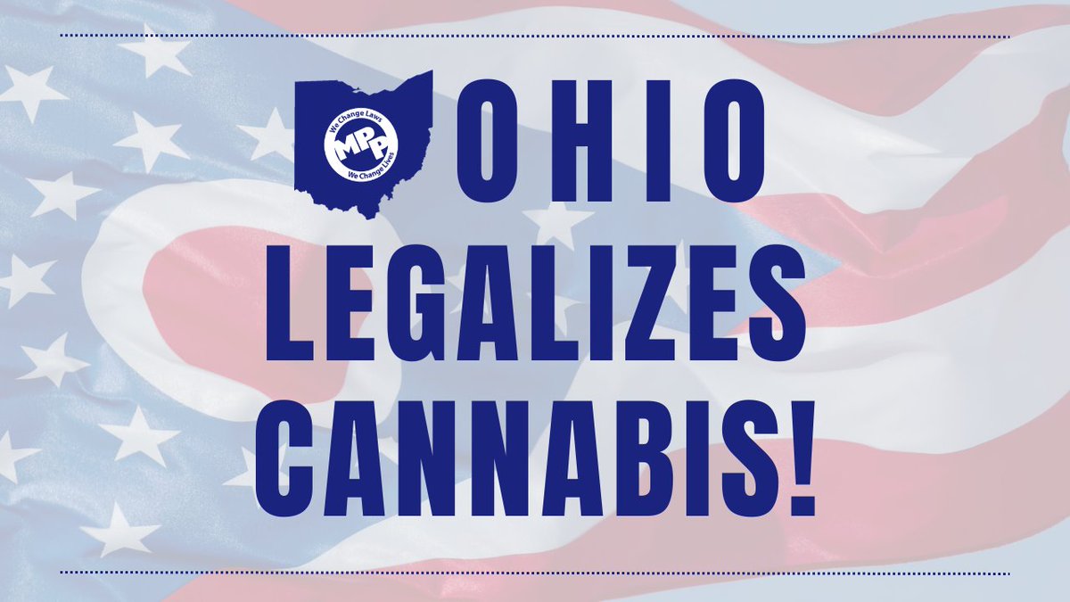 Ohio voters have approved an MPP-backed initiative to legalize cannabis for adults, making Ohio the 24th legalization state!