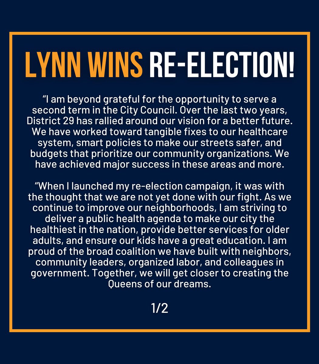 Lynn4NYC's tweet image. I look forward to championing the issues important to Queens for 2 more years and beyond!