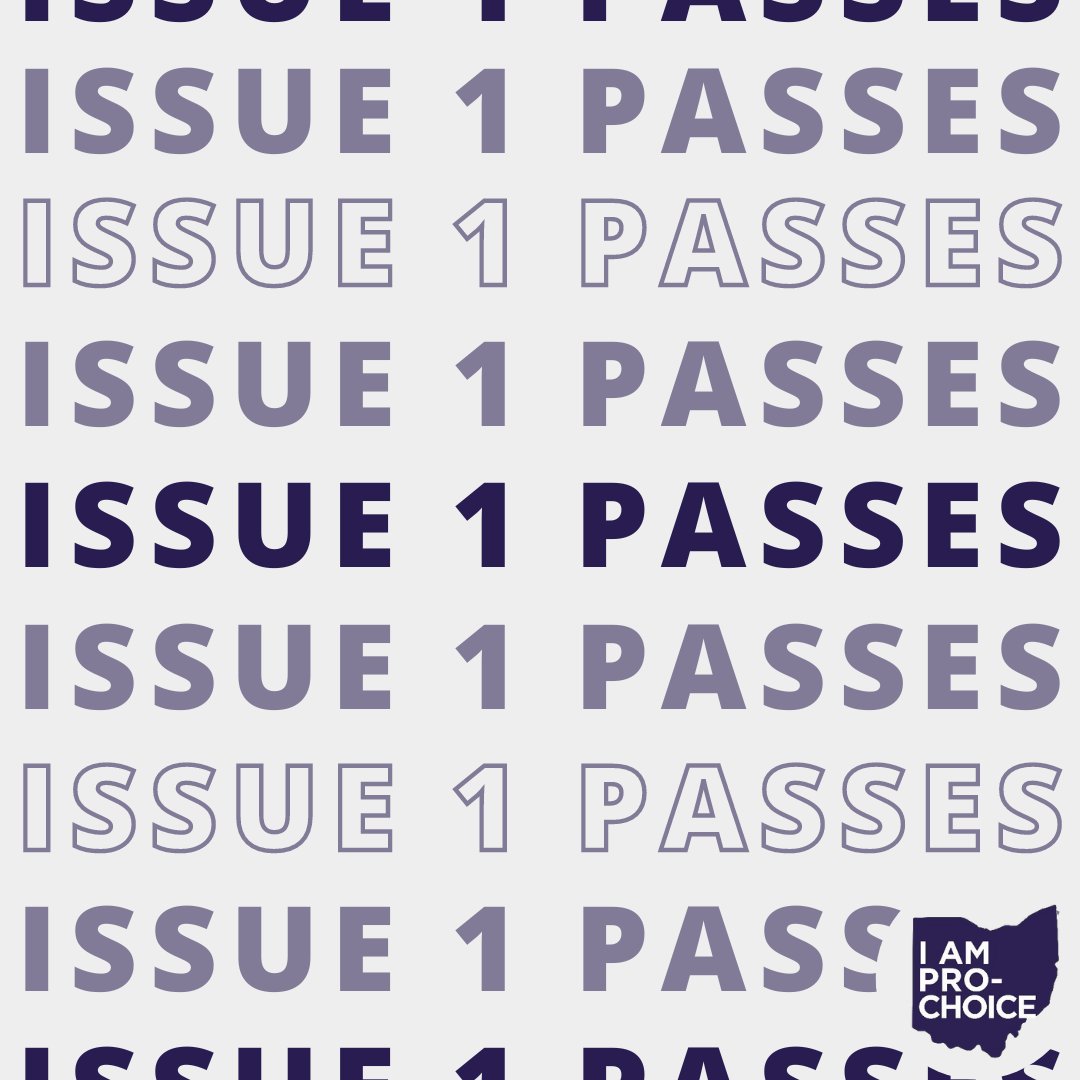 Ohio voters have officially come together and passed Issue 1! Tonight has proven it - when Ohioans fight for what we believe in, we can accomplish the impossible. Thank you!