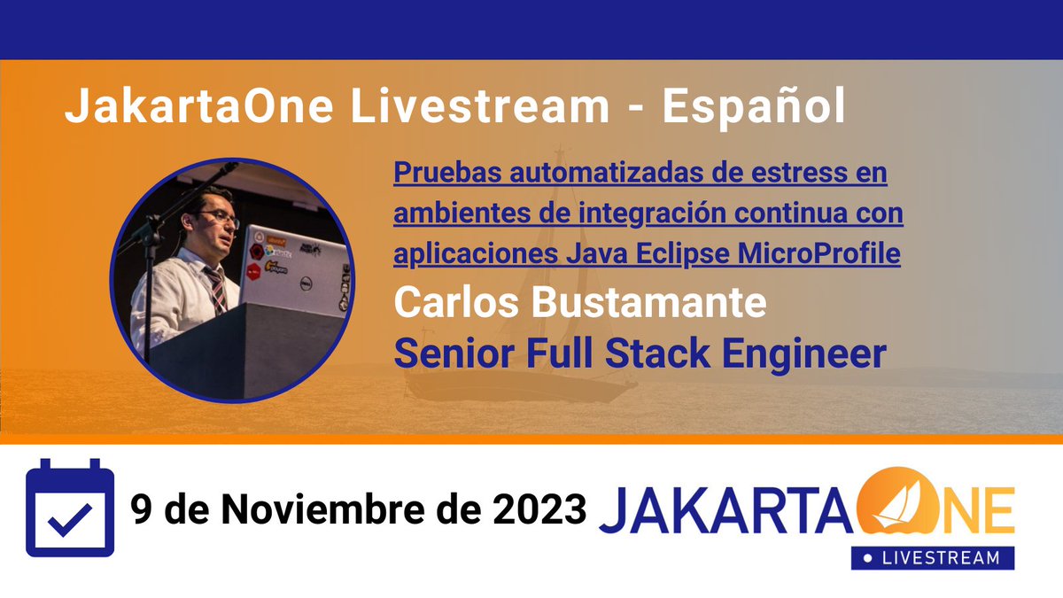 JUGBAQ's tweet image. Únete a @cbustamantem en @JakartaOneES para aprender a realizar pruebas automatizadas de estrés en ambientes de integración continua con aplicaciones Java y Eclipse MicroProfile.

Conferencia : jakartaone.org/2023/spanish
Registro: bit.ly/jakartaone-his…

 #JakartaEE #microprofile