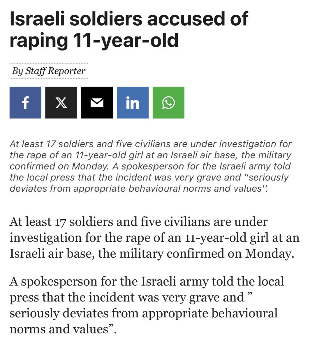 17 Israeli soldiers rape an 11-year-old These are the situations where the IDF really excel