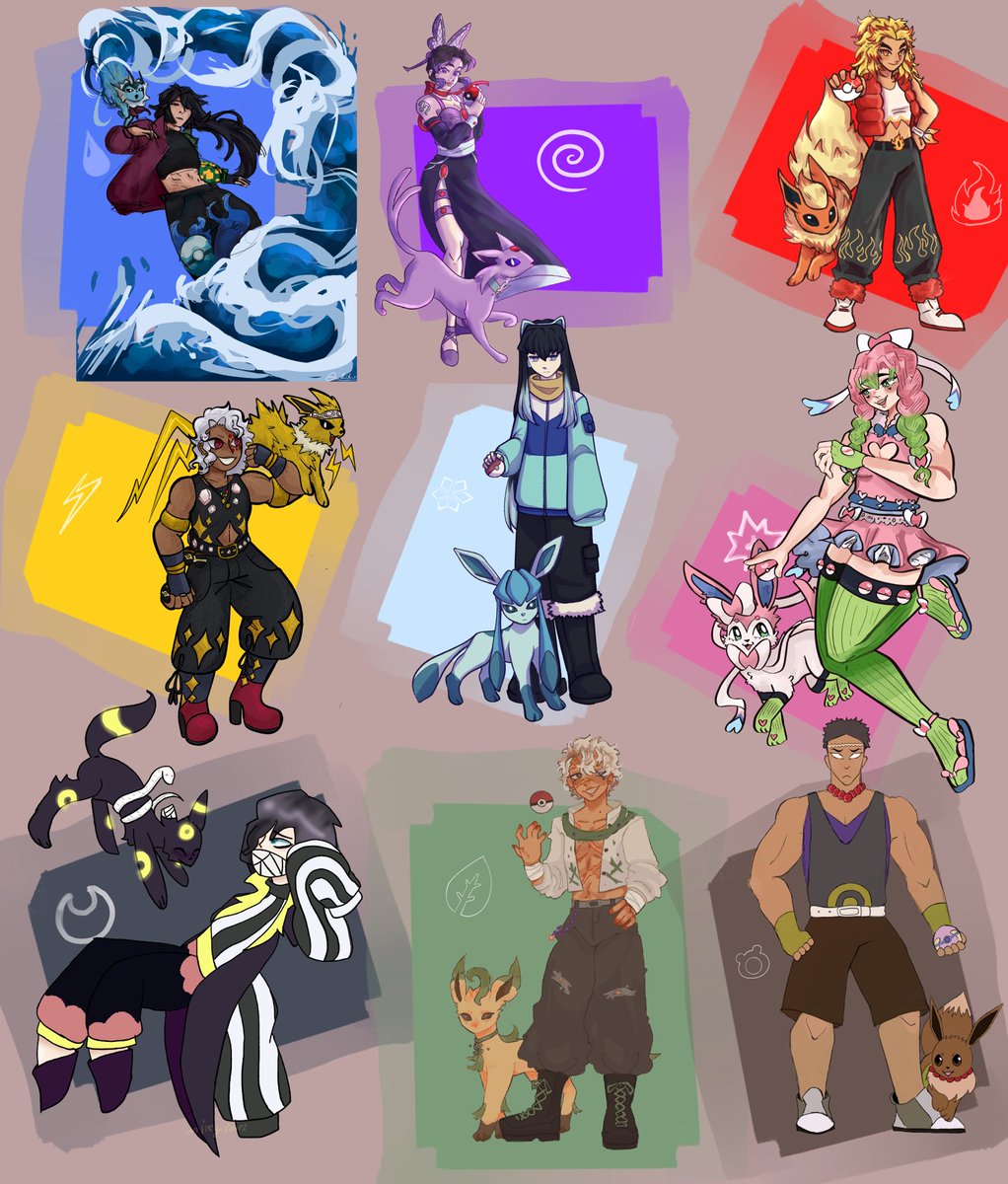 kny x pokemon eeveelution collab!! thank you to everyone who joined 🩷