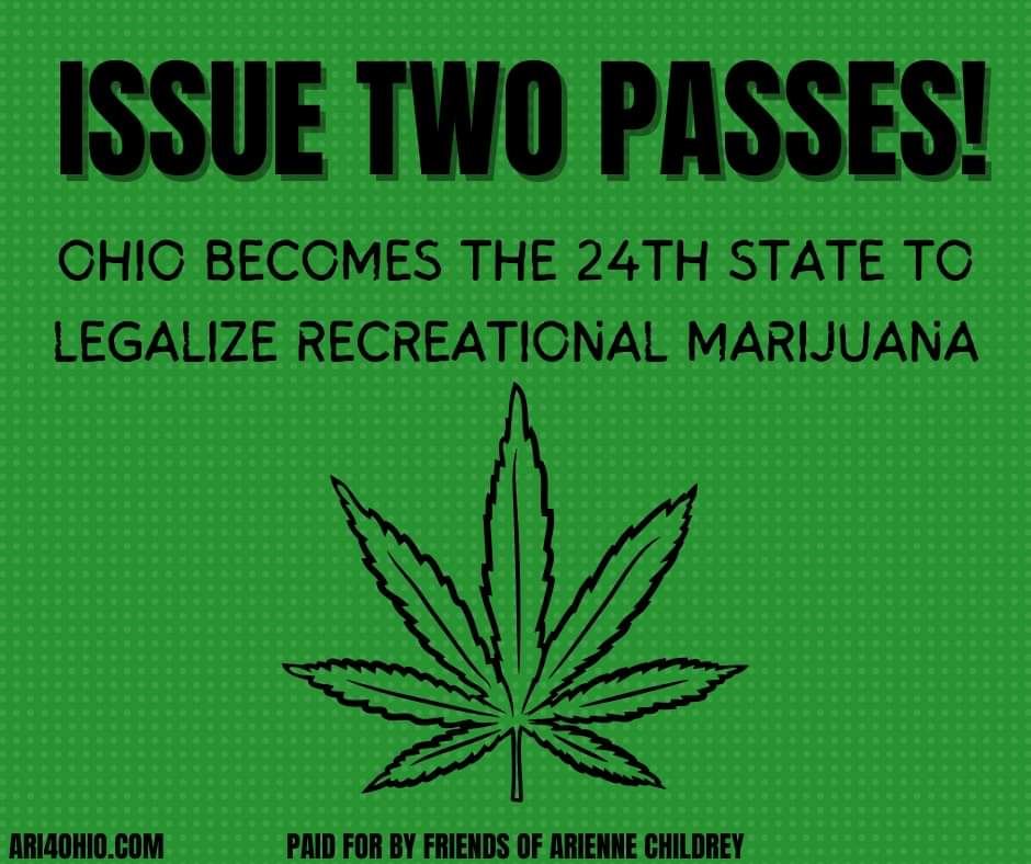 Ari4Ohio's tweet image. Ohio will officially become the 24th state to legalize recreational marijuana! #YesOnIssue2 ari4ohio.com