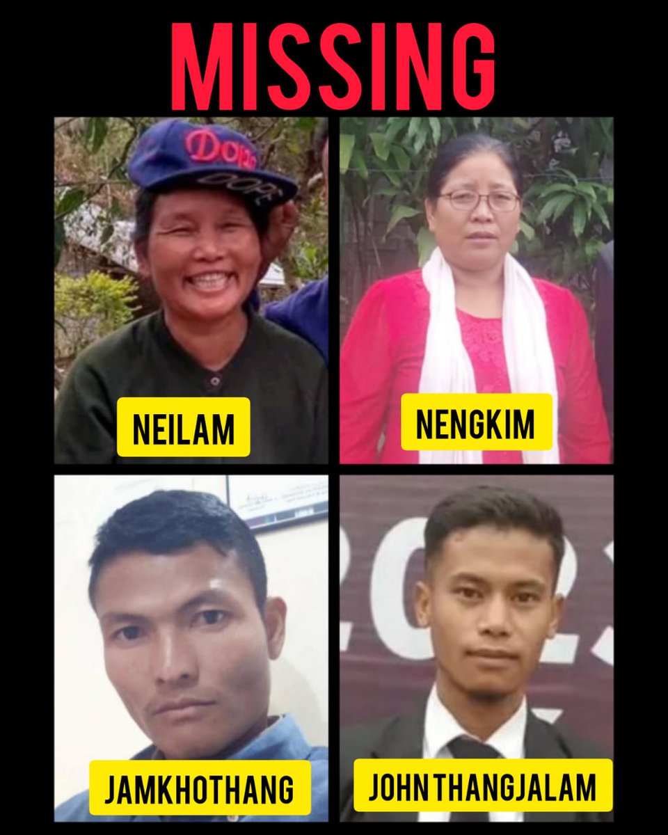 Four of kuki innocent villager has been gone missing on yesterday i.e 7/11/24 at Kangchup chingkhong,they were abducted by suspect meitei terrorist millitant,so, there won't be peace until they safely reach home.
#KukiHolocaustbymeotei
#savetheinnocent
#manipurvalleybasemedia