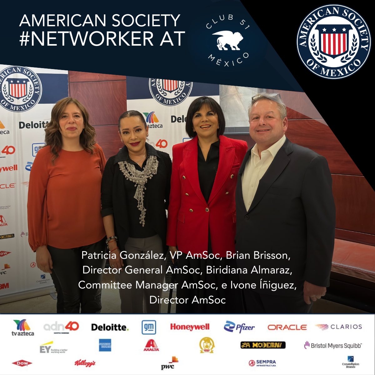 amsocmx's tweet photo. Nuestro #Networker, en el @PISO51, es un espacio donde nuestros miembros, líderes e invitados pueden expandir sus redes, compartir ideas innovadoras y discutir oportunidades de negocios.
Gracias a todos nuestros patrocinadores y, en especial, a #Cominter Wine, por la degustación de su exquisito vino.