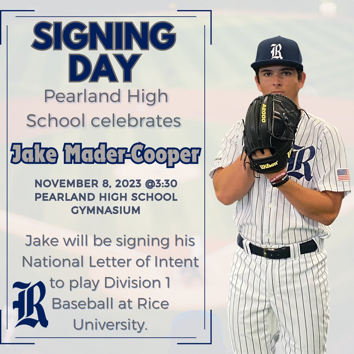 Tomorrow - my son Jake is moving on to the next chapter of his life. Jake is very Blessed to have the opportunity to join the Rice Owls Baseball Program. Hard work pays off…I will cherish our memories…Proud of you son and I love you! @RiceBaseball @AthleticsAisd @DeanColbert5