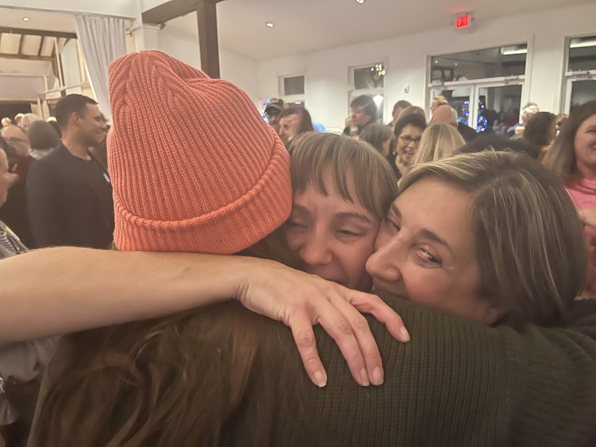 Jason Nark on X: Susan Gibson (middle), a candidate for Central Bucks  school board, is smothered in hugs. Democrats swept the election.   / X