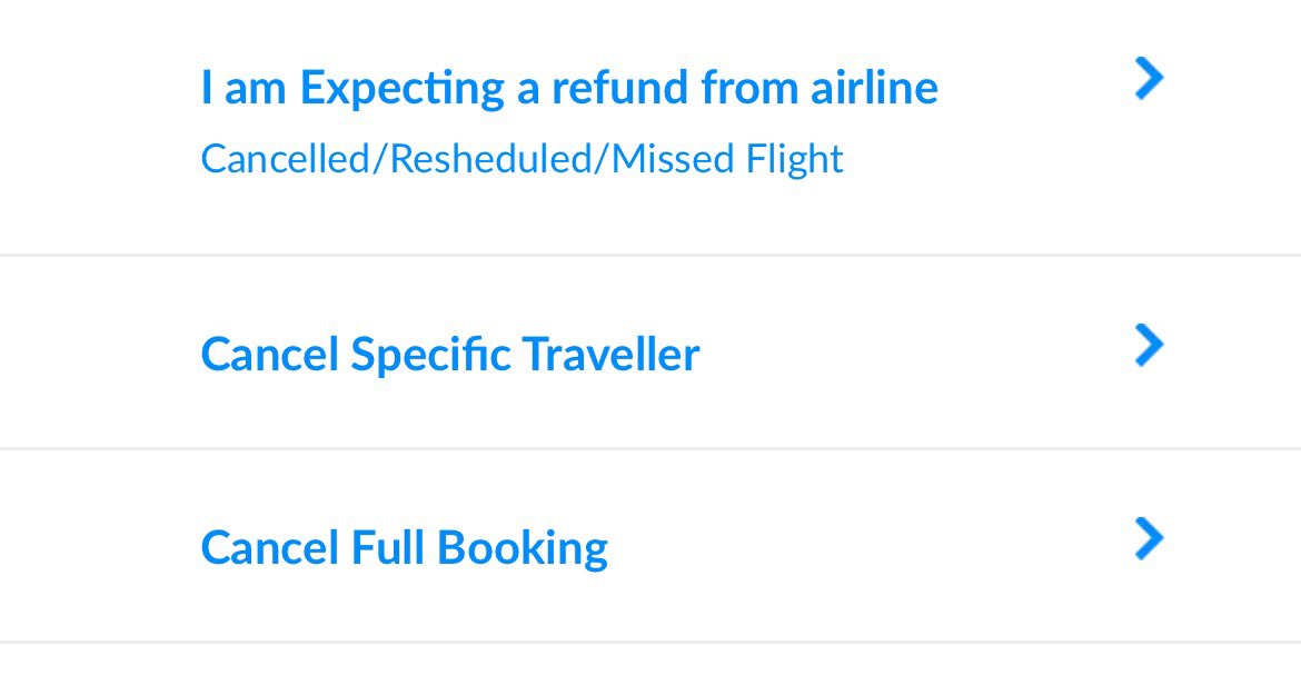 drkunalup's tweet photo. So the first option of expecting a refund is not different from cancel full booking? @makemytrip @makemytripcare i requested to check if the flight was eligible for refund as it was rescheduled.i got an email abt cancellation charges.since there was no refund,i clearly said NO https://t.co/IxTJNMISjA