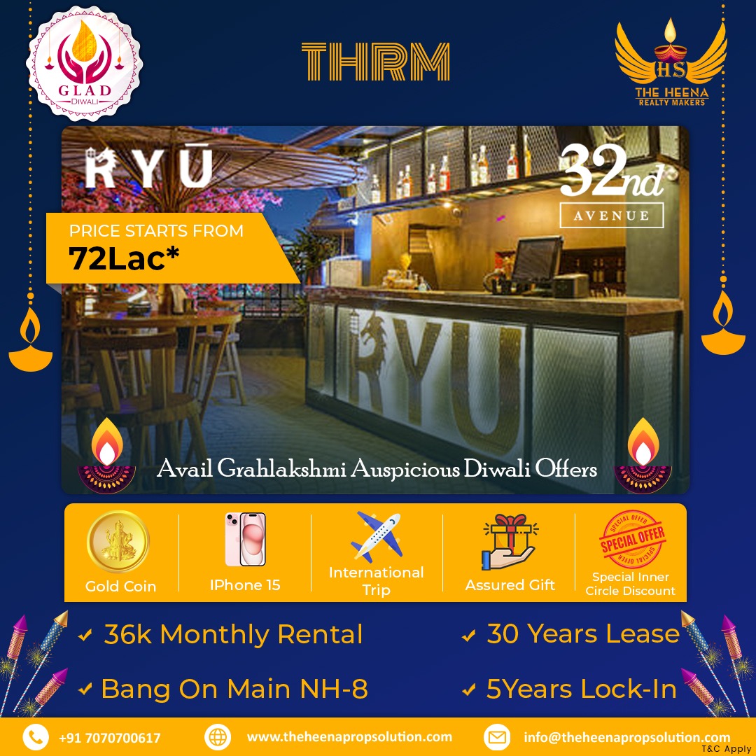 🌟 Celebrate Diwali with Grahlakshmi! 🏡✨

🎉 Starting at 72 lacs 🏆 Win Big Prizes: 🥇 Gold Coin 📱 iPhone 15 ✈️ International Trip 🎁 Assured Gift 🌟 Special Discount
Contact us at 7070700617. 📞🌠 #DiwaliSpecial #THRM #32ndAvenue #WinBig #DreamHome #FestiveDeals