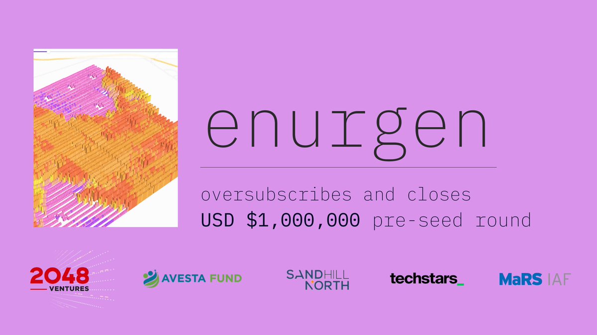 Enurgen is proud to announce that we have oversubscribed and closed our USD $1M pre-seed round! Thank you to our investors - you can check out the full PR at enurgen.com/news/pre-seed-… #enurgen #startup #solar #cleantech #funding