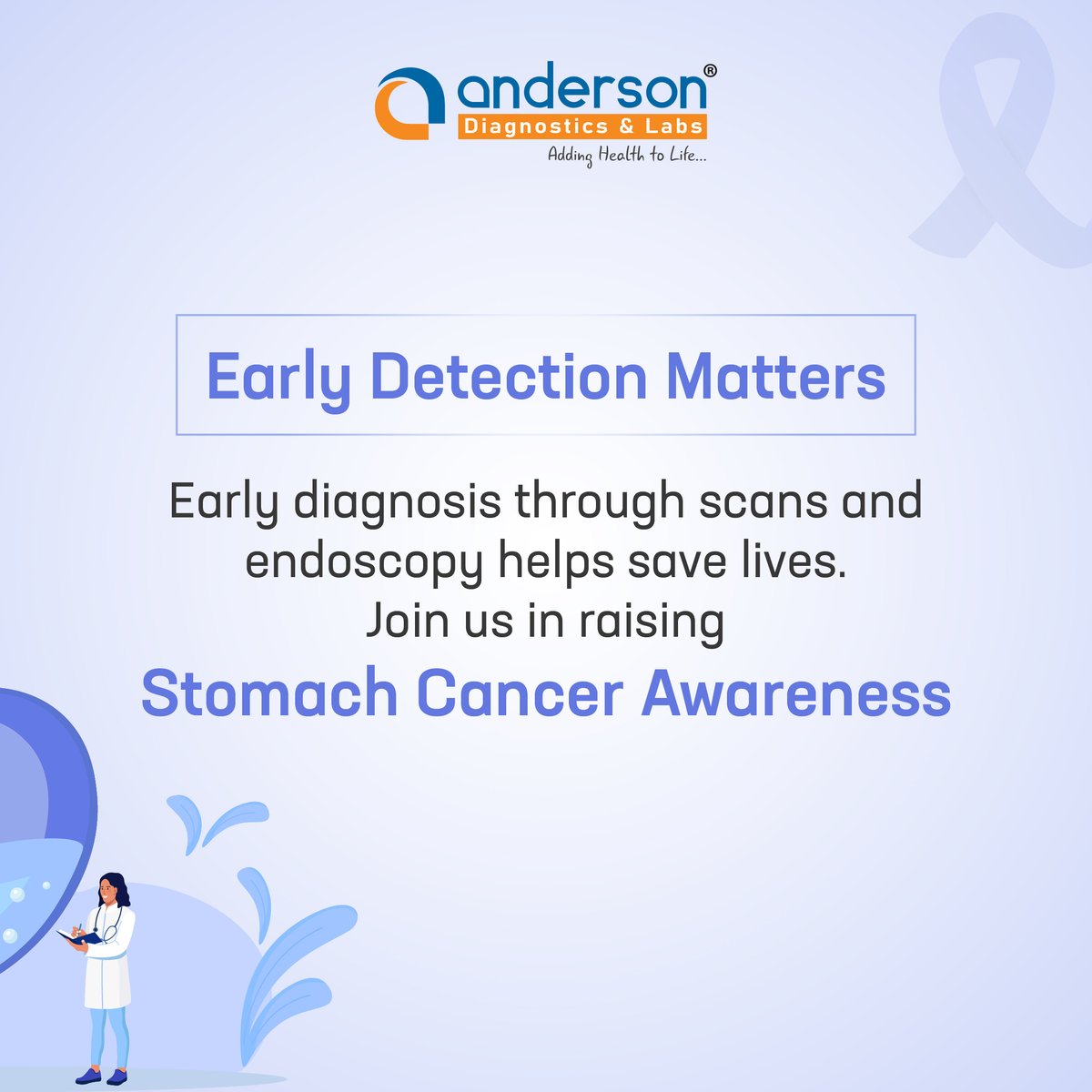anderson_diag's tweet photo. At #AndersonDiagnostics & Labs, we stand with you in raising awareness for #stomachcancer. π Honor those affected by this disease and remember that regular check-ups and screenings can save lives. π―
#HealthMatters #StomachCancerAwareness2023 #FreeHomeCollection #AndersonLabs https://t.co/pyujIaHRT0