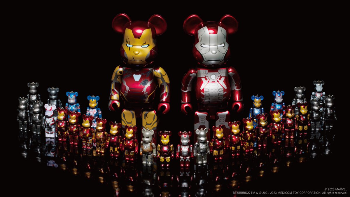 BE@RBRICK アイアンマン　IRON MAN 　marvel マーベル I am IRON MAN” 「#IRONMAN」の歴代アーマースーツが大集結した