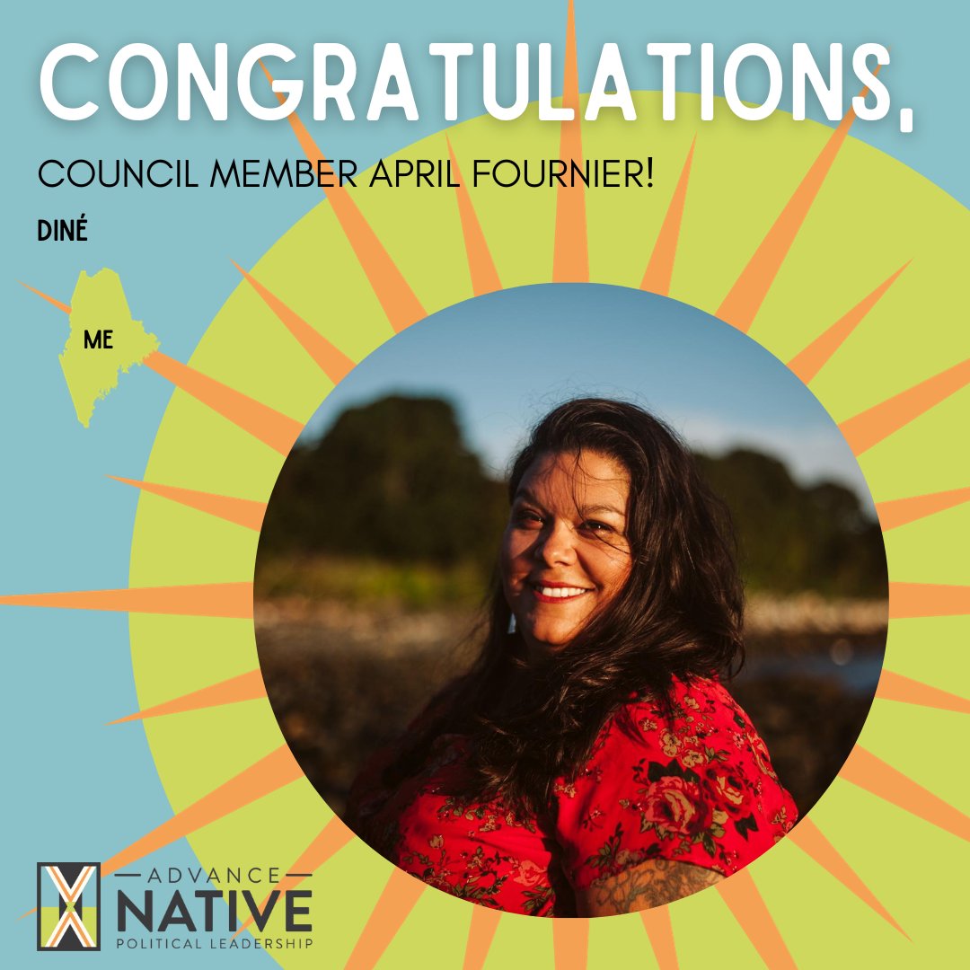 advancenativepl's tweet image. 🎉 WIN 🎉 Congrats, @PortlandFor (Diné) on your re-election to Portland (ME) City Council, At Large! The City of Portland will continue to benefit from your voice, leadership &amp;amp; experience. April is the only Native elected  in Maine with voting power. 🗳 ✊🏾

#BuildNativePower