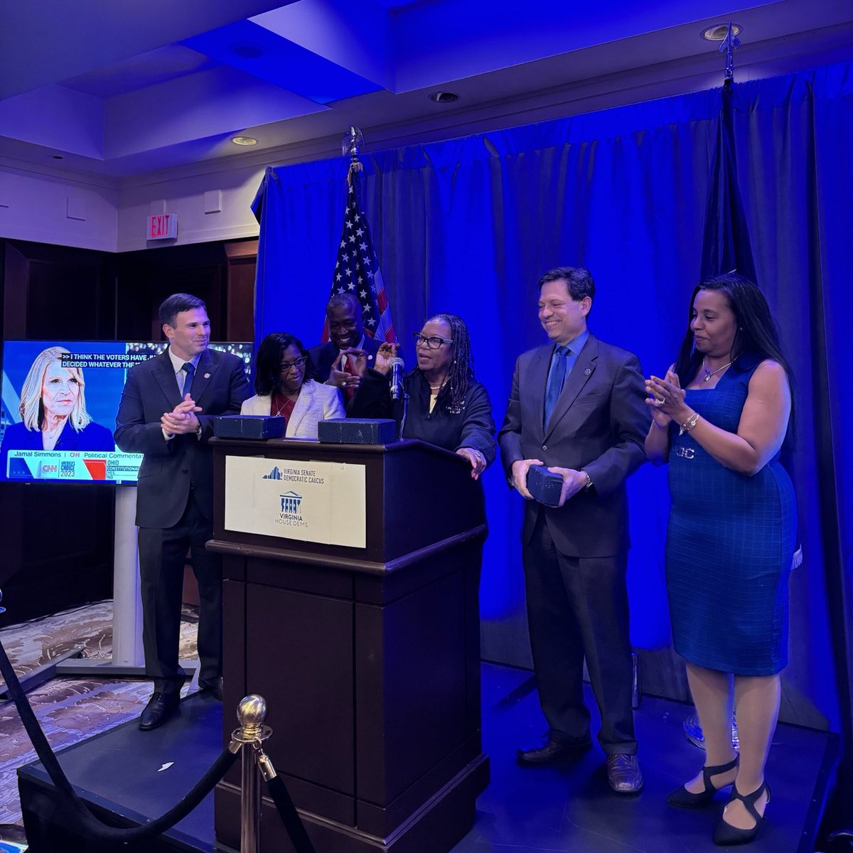 Tonight, we took back the majority in our House of Delegates because Virginians across the Commonwealth stood up for our democracy, for women’s reproductive rights, for our kids’ safety. We stood up for a freer, fairer, and more inclusive Virginia.