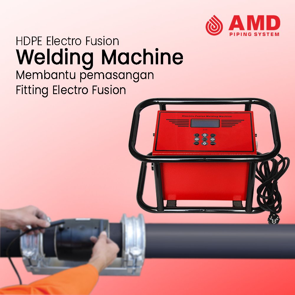 AMDpiping's tweet image. Mesin Electrofusion AMD. Kecil, bertenaga, dan untuk segala ukuran fitting. Mudah digunakan untuk melakukan proses welding pada Fitting HDPE Elektrofusion #electrofusionmachine #electrofusionfitting #hdpefitting #hdpepipe