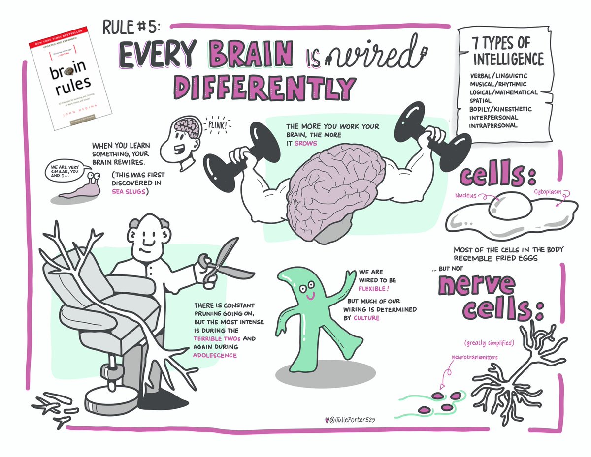 Time for #BrainRules #5: Every brain is wired differently. #sketchnoting