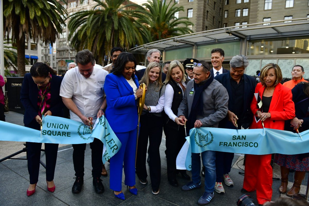 Mayor @LondonBreed joined @TylerFlorence, City leaders & community to celebrate the opening of Miller & Lux Provisions. The 2 new artisanal cafes now located in @UnionSquareSF, offer residents, visitors, & workers a unique dining experience in one of SF's most iconic locations.