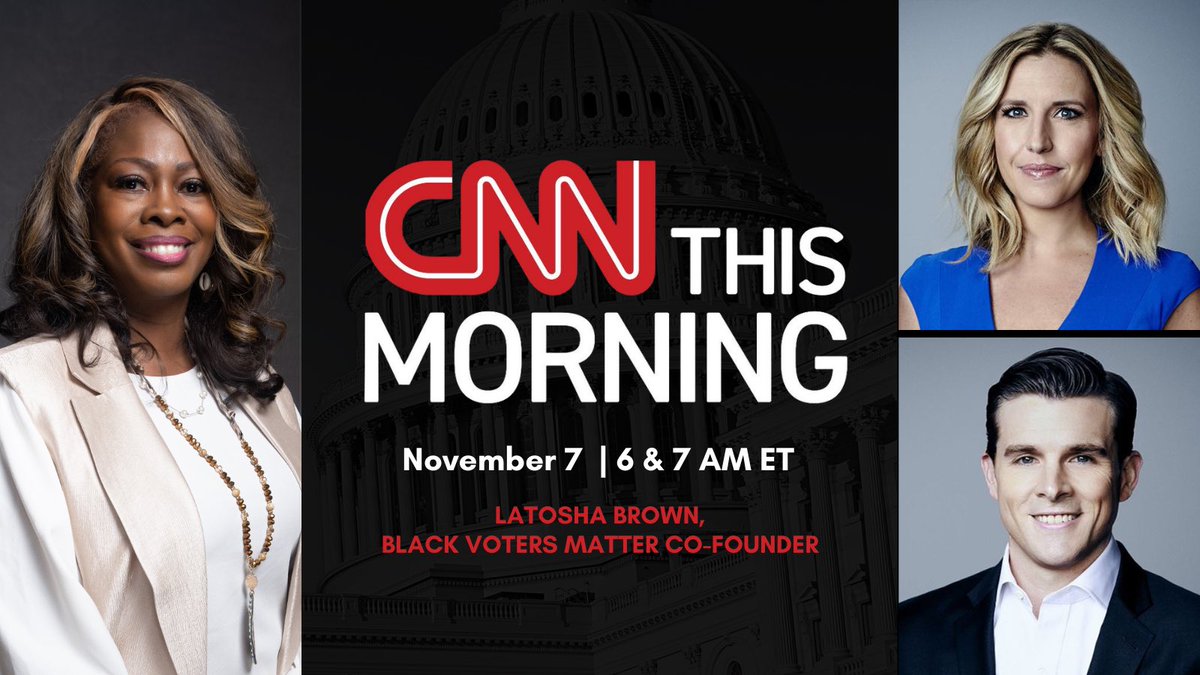 Tune in to CNN on Wednesday morning. I will be on twice at the top of the 6am and 7am hours. #BlackVotersMatter #CNN #Elections2024