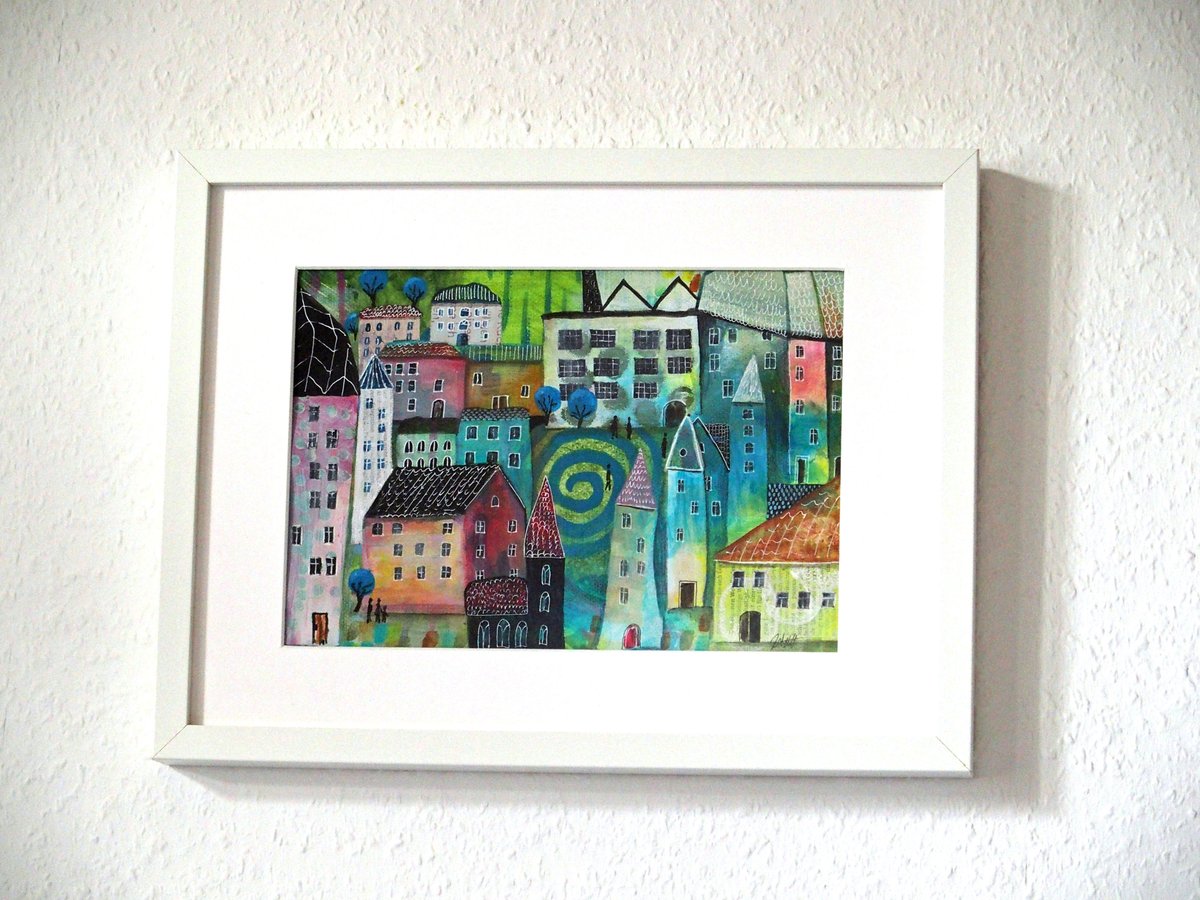 "Center of the Village"
Acryl, Mixed Media auf Papier, 20 x 30, im Rahmen 32 x 42. #geschichtenmittuscheundpinsel #acryl #acrylicpainting #acrylmalerei #mixedmedia #mixedmediaart #kunst