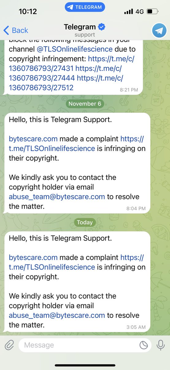 Socialism4In's tweet photo. @vineetv2821993
I am tweeting you due for irrelevant copyright infringement possessed on our telegram channel by @bytescare . It
would be great help if you give a chance to present our innocence of not being engaged in any copyright infringement. 
@Puneet_K_Chand https://t.co/j3ZaAVLaC8