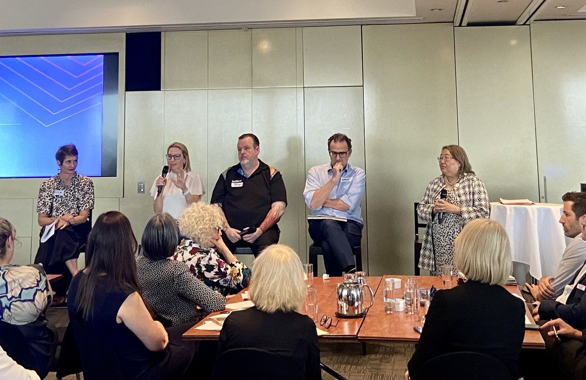 Teresa Tjia, CEO of @vtacguide, is moderating a panel discussion that includes leaders from tertiary admission centres and universities in Vic, NSW and SA. They are engaging in a dialogue to explore the potential opportunities and challenges for tertiary admissions beyond ATAR.