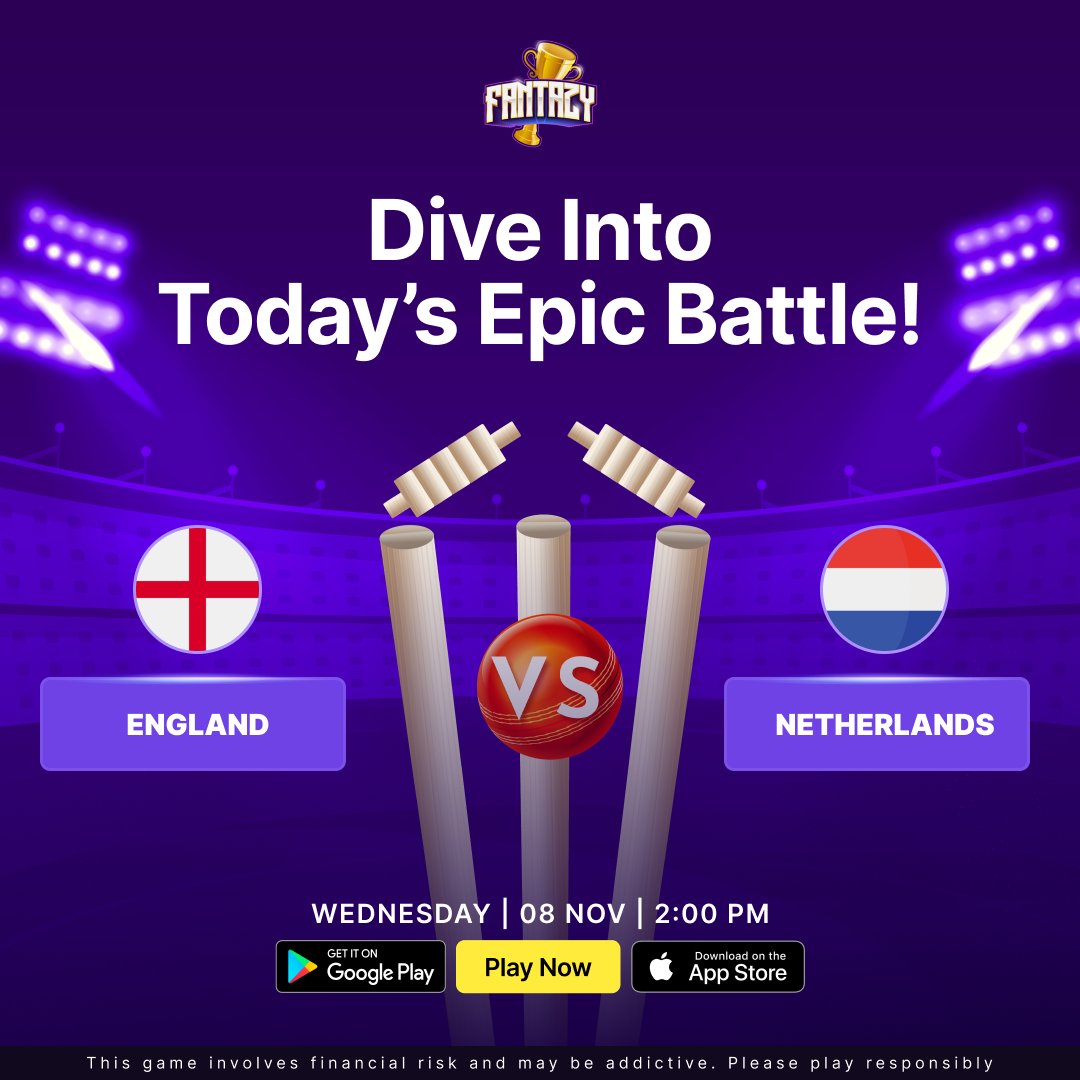 Did you know? - Netherlands have lost all their six ODIs against England. Strategise accordingly. Join this Match Now fantazy.page.link/H3Xd #Cricket #CricketWorldCup2023 #TrendingNow #ENGvsNED #cricketnews #Matchday