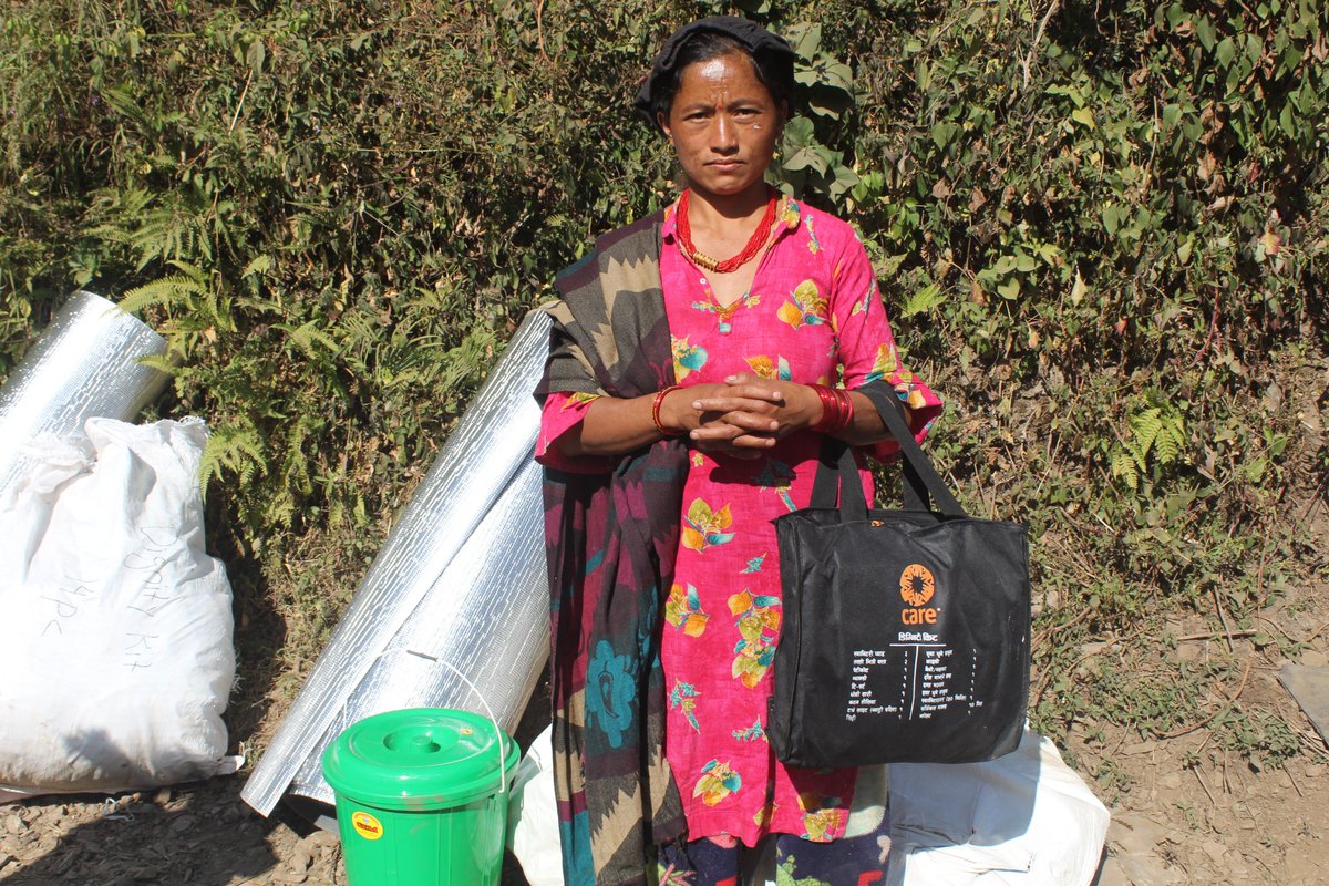 CARE Nepal provided relief: shelter, winterization, hygiene, and dignity kits, health provisions, food, kitchen utensils to quake-affected communities in Jajarkot along with government &amp; local partners responding to community needs &amp; prioritizing women &amp; girls' dignity &amp; health.