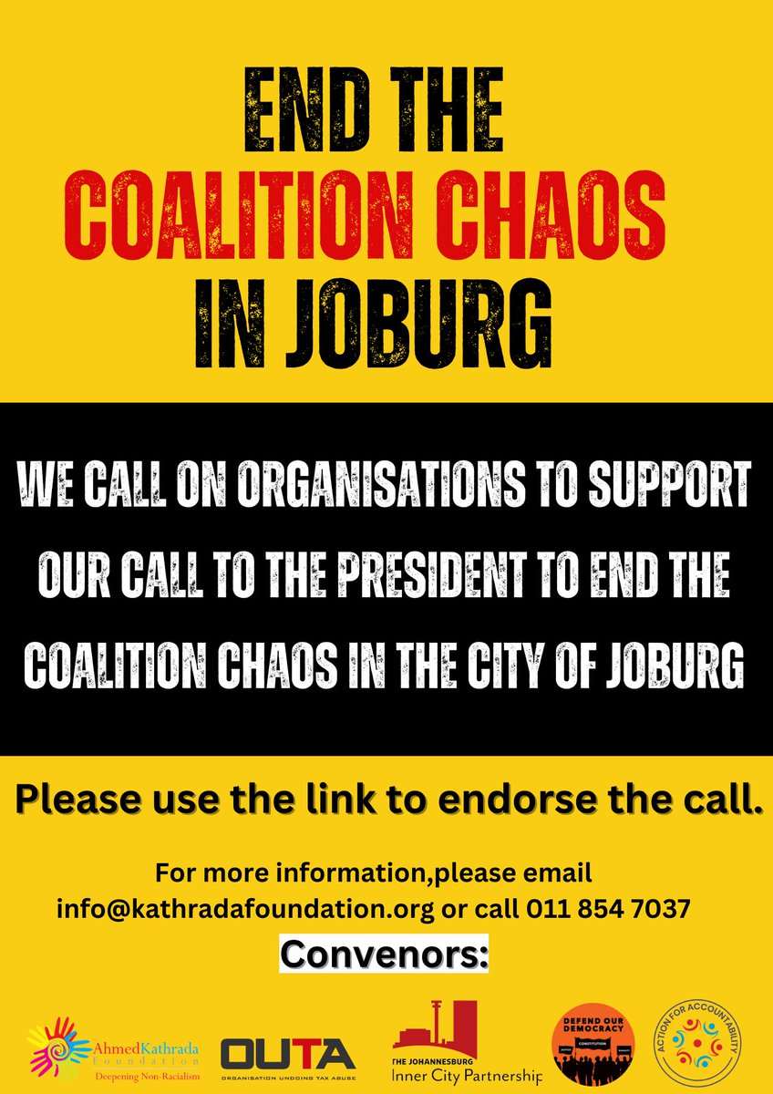 The CoJ is in a deep crisis from which it appears unable &amp; incapable of extricating itself. With each passing day, residents, workers,&amp; businesses are confronted with potholed streets, leaking water pipes,overflowing sewers,malfunctioning traffic lights, &amp; lawlessness.