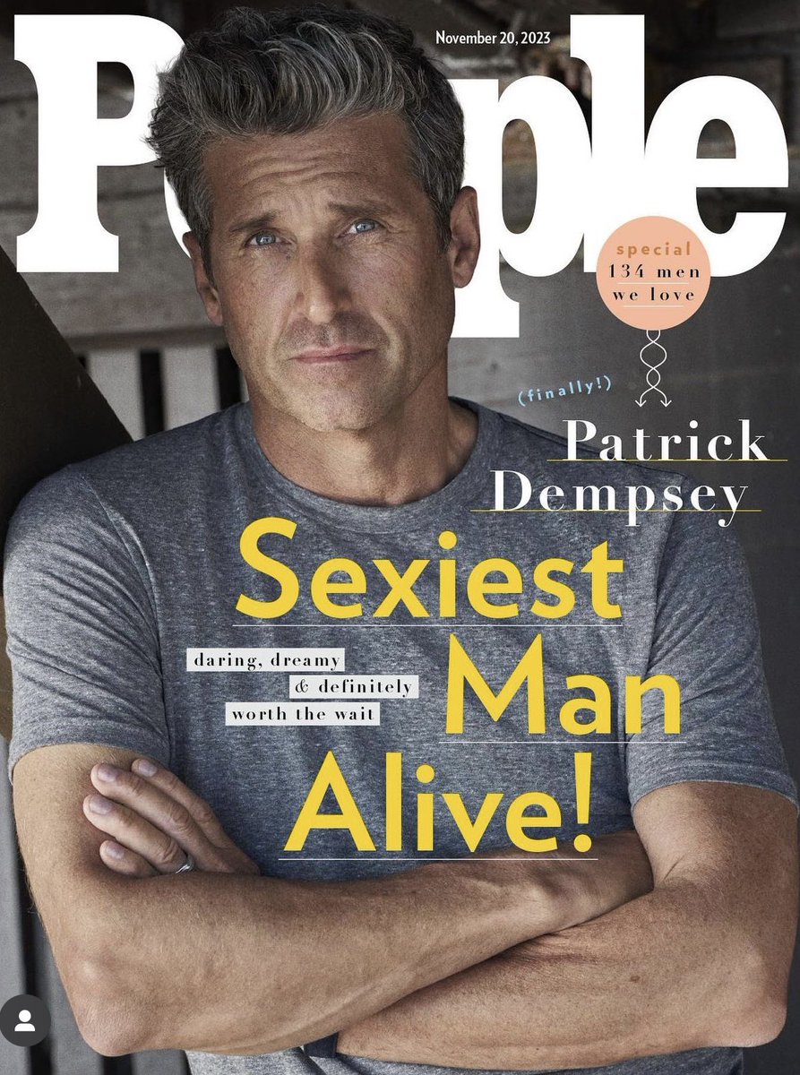 zacharyreality's tweet photo. Patrick Dempsey named peoples sexiest man alive 😍😻 https://t.co/19jF54VIDd