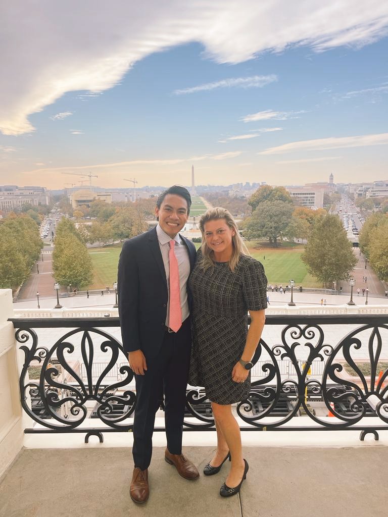 @AnthonyLamorena and I doing all the #CJR work on Capitol Hill with a picturesque moment thanks to @CorinneHDay @RSI @JohnJayMedia