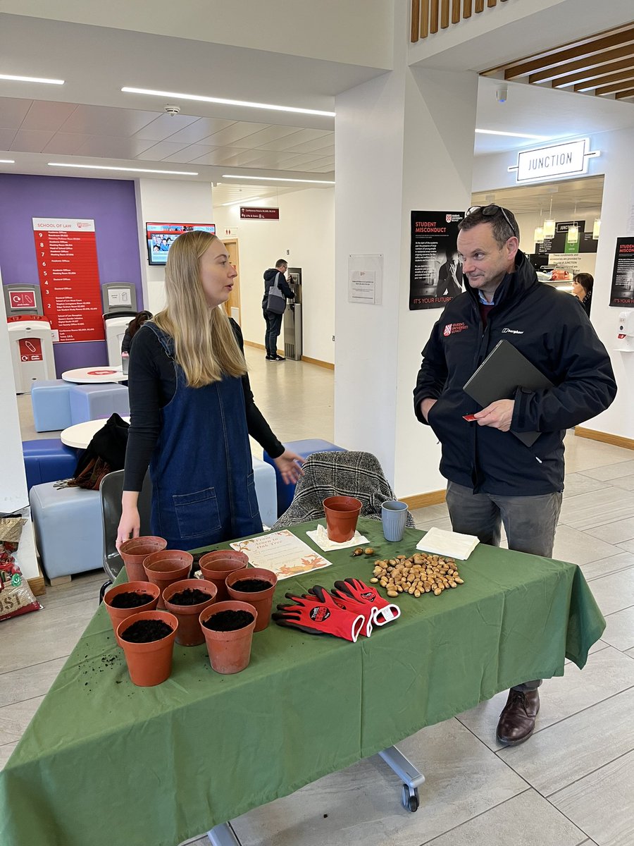 The Sustainability Team are beside Junction Café giving out planted acorns 🪴 come visit us from 10-11:30am! If you miss us at Junction, then come find us in One Elmwood’s foyer from 12-1:30pm 🌱💚🌎 #QUBSustainability #climateaction #OneMillionTrees