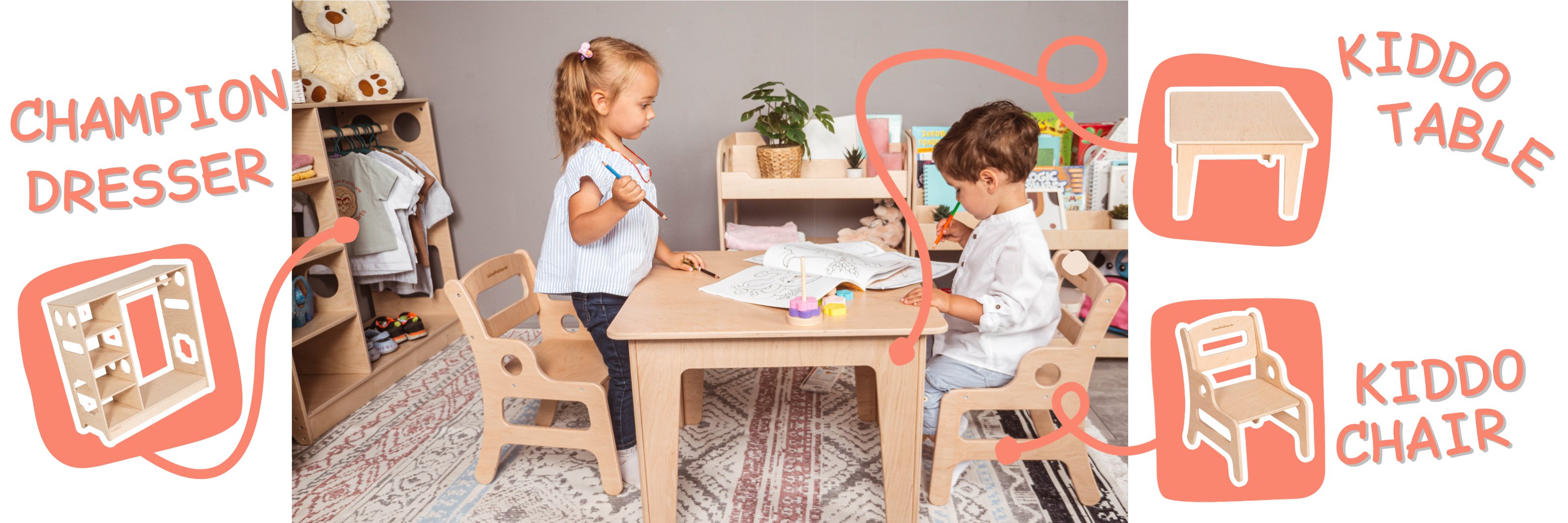 Toddler Desk and Chair - WoodandHearts