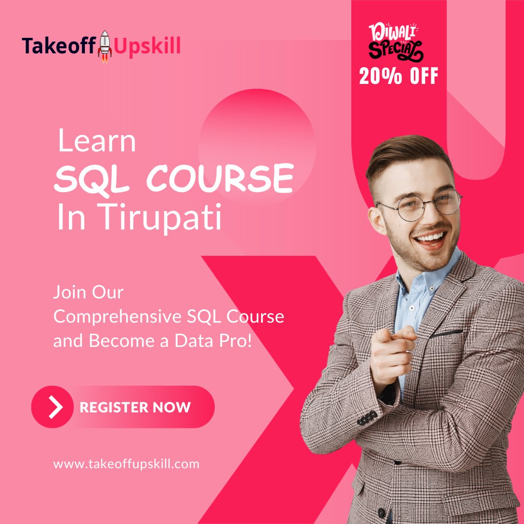 takeoffupskill's tweet image. Exciting News for all you #Data Enthusiasts in #Tirupati!
Are you ready to unlock the power of data and databases? Join our upcoming #SQLCourse in Tirupati and take your data skills to the next level!
For more information visit takeoffupskill.com