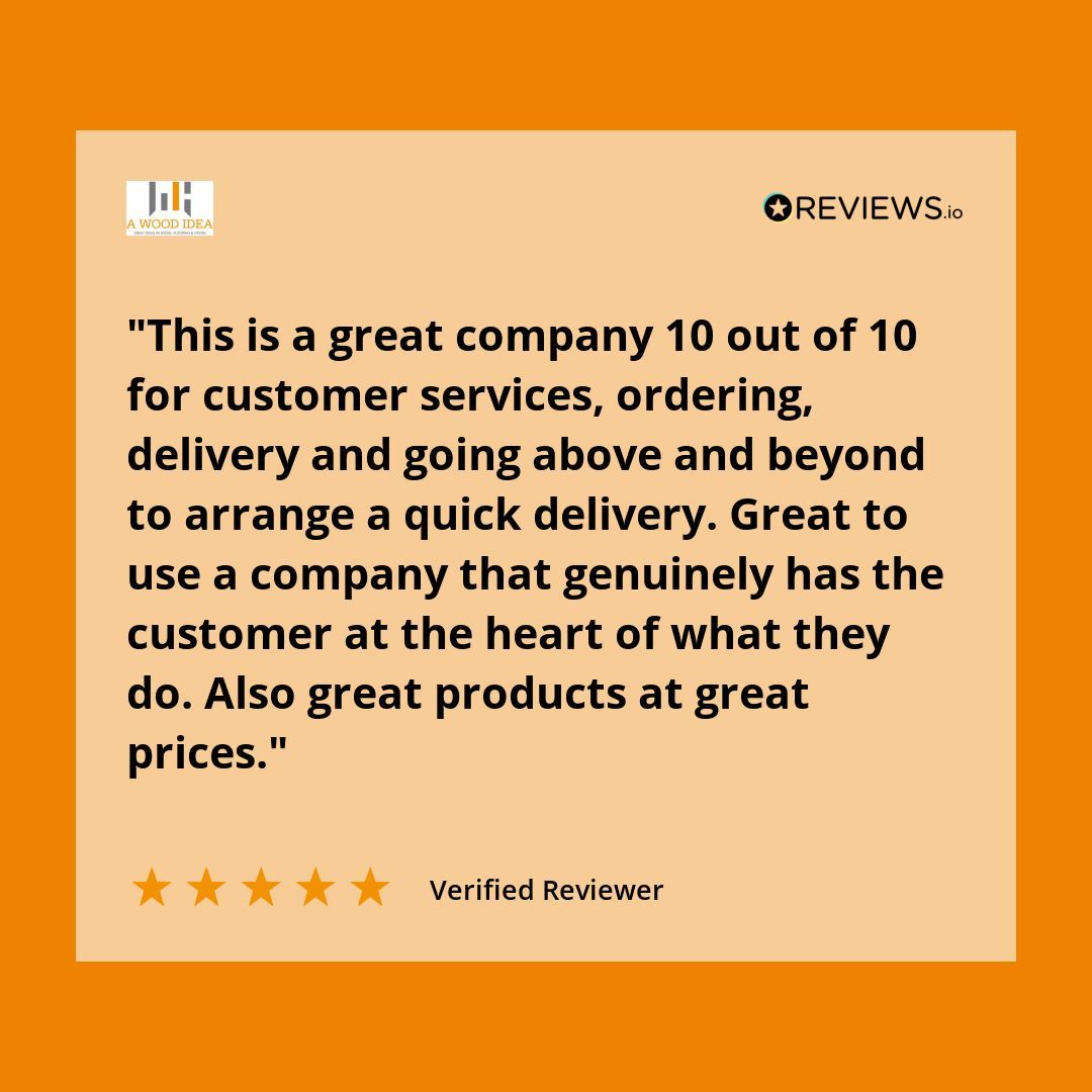 Wow! What an absolutely fantastic review for <a href="/awoodidea/">A Wood Idea</a> - thanks so much. 
We're always happy to help in any way that we can😊

#AWoodIdea #WoodenFloors #WoodDoors