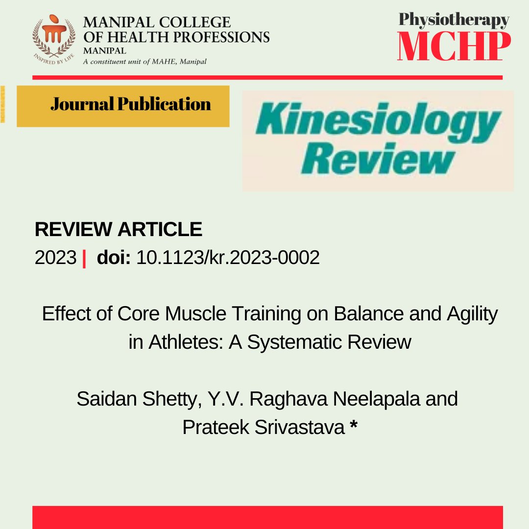 Physiotherapy MCHP (@ptmchp) on Twitter photo <a href="/PtMchp/">Physiotherapy MCHP</a> congratulates its PG Ms. Saidan Shetty (MPT 2019), former faculty <a href="/YVRaghava1/">Y V Raghava</a> & faculty A/Prof <a href="/prateek_physio/">prateek srivastav, PhD</a> for publication of the SR in <a href="/Human_Kinetics/">Human Kinetics</a> Kinesiology Review journal. Kudos team!
Read on: t.ly/QAc74
<a href="/MAHE_Manipal/">Manipal Academy of Higher Education</a> <a href="/MCHP_MAHE/">MCHP</a> <a href="/johnsolomon78/">John Solomon</a> <a href="/PtMchp/">Physiotherapy MCHP</a> congratulates its PG Ms. Saidan Shetty (MPT 2019), former faculty <a href="/YVRaghava1/">Y V Raghava</a> & faculty A/Prof <a href="/prateek_physio/">prateek srivastav, PhD</a> for publication of the SR in <a href="/Human_Kinetics/">Human Kinetics</a> Kinesiology Review journal. Kudos team!
Read on: t.ly/QAc74
<a href="/MAHE_Manipal/">Manipal Academy of Higher Education</a> <a href="/MCHP_MAHE/">MCHP</a> <a href="/johnsolomon78/">John Solomon</a>