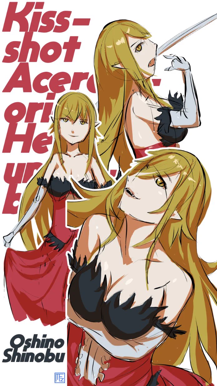 Fanart Oshino Shinobu | Kiss-shot Acerola-orion Heart-under-blade