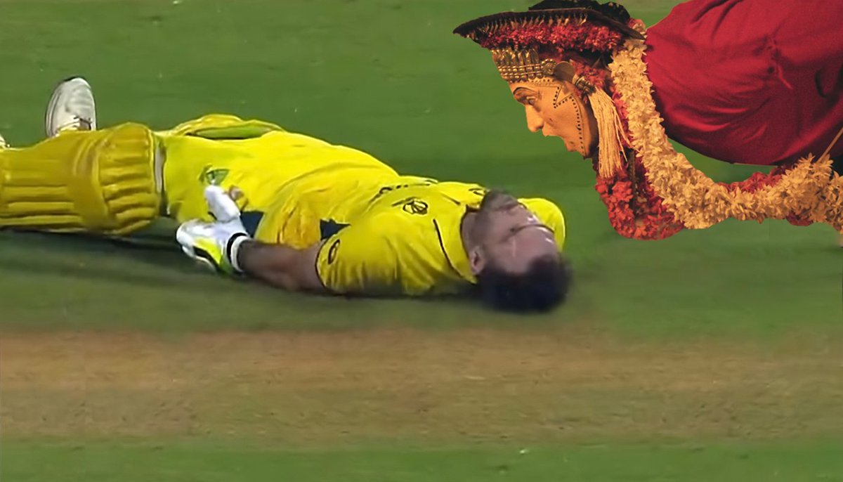 ottplayapp's tweet photo. The only logical explanation for what happened in yesterday’s match🏏 

#Maxwell #AUSvsAFG #CWC2023 https://t.co/BNwysiHCd9