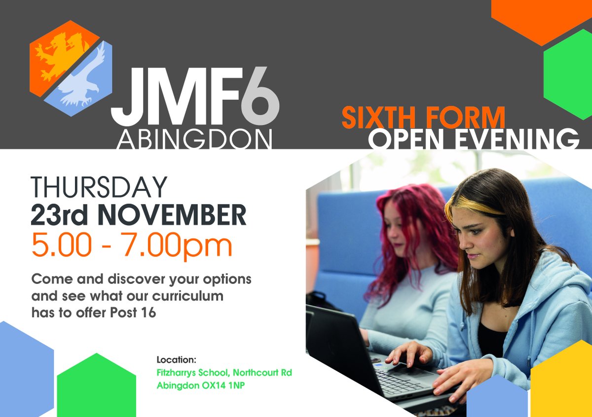 We look forward to welcoming prospective JMF6 students to our Open Evening on the 23rd Nov! We will be onsite at Fitzharrys School - no booking required.