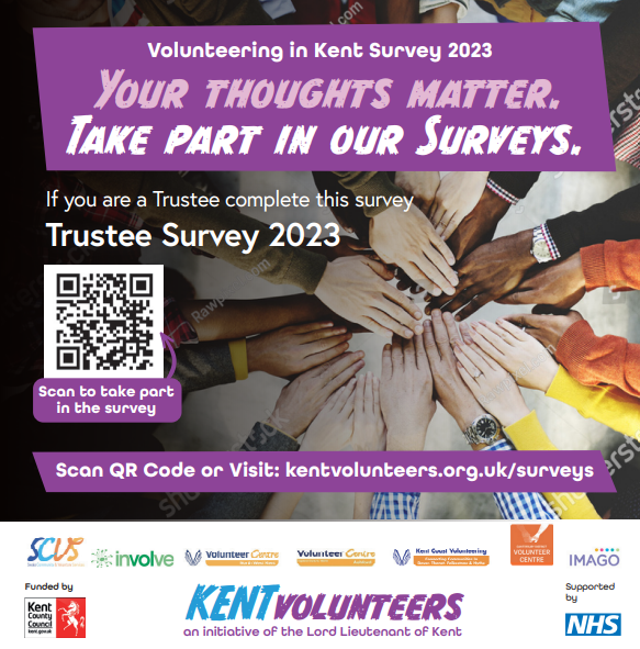 This week is #TrusteesWeek (6-10 November), celebrating the achievements of nearly 1 million Trustees across the UK and thanking them for their time, committment and effort. If you are a Kent volunteer Trustee, please complete this survey surveymonkey.co.uk/r/H52TWBK.