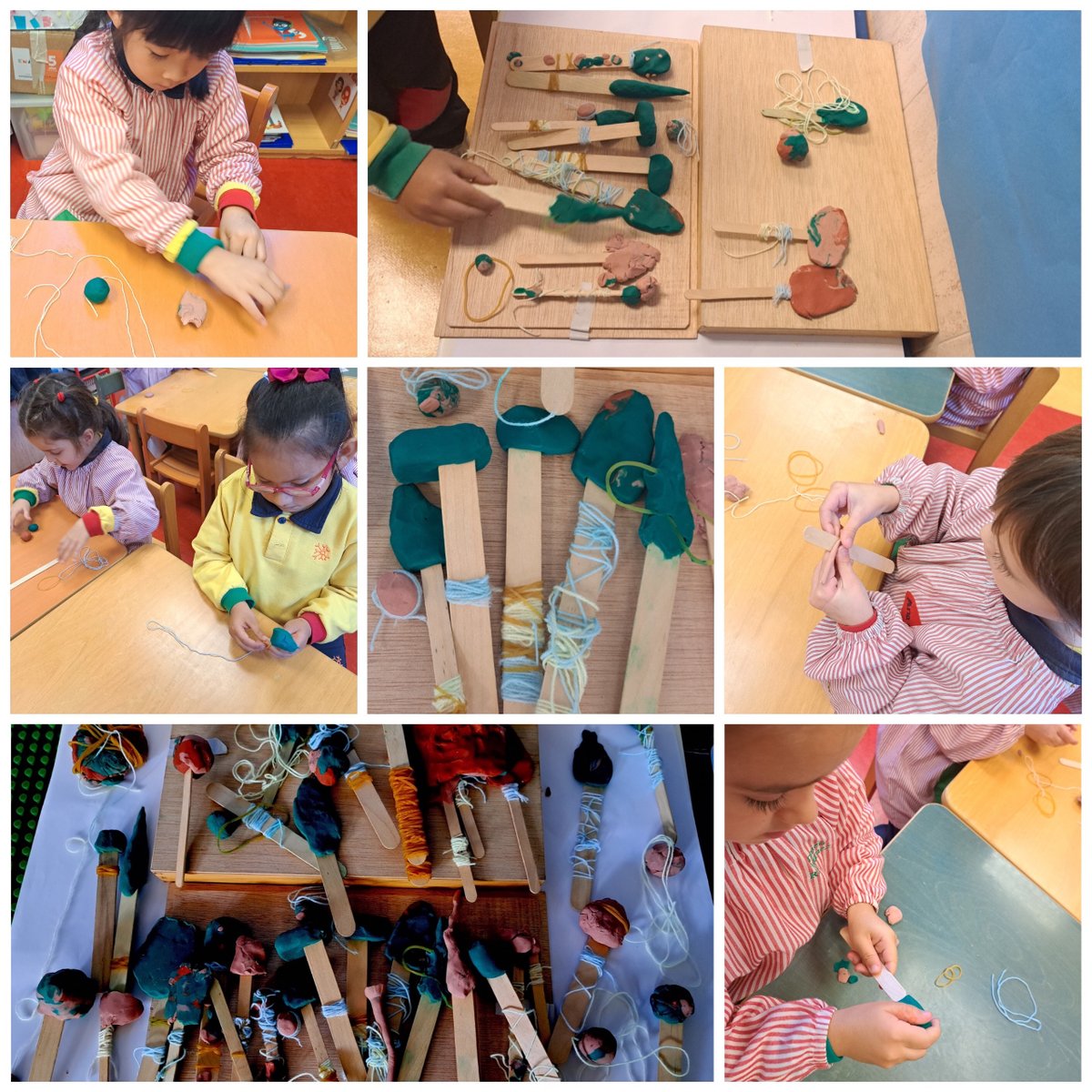 Nuestros alumnos de #5años disfrutan😀 con su  #ProyectoDeComprensión de la #Prehistoria, 🪓  diseñando sus propias herramientas. Un viaje al pasado para conocer a nuestros primeros antepasados.