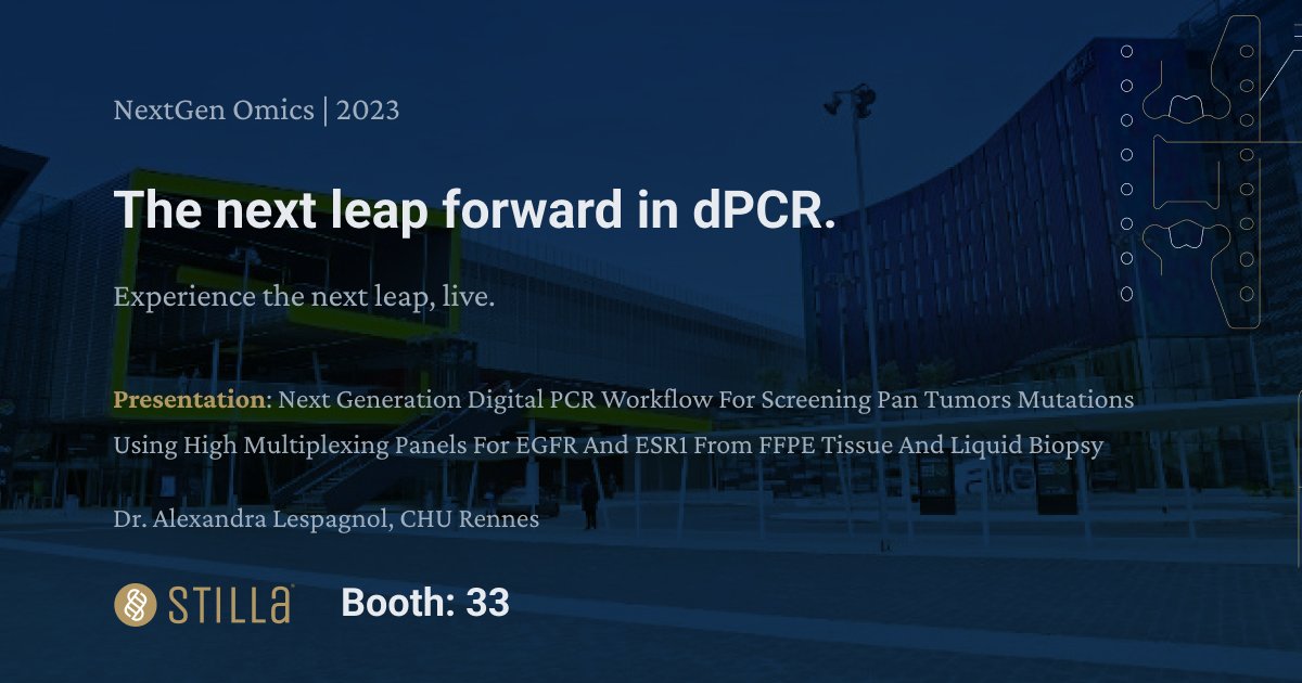 Meet the team at NextGen Omics 2023 and discover the next leap forward in digital PCR, live.

Can't attend live?

Register via: hubs.ly/Q027_DD_0