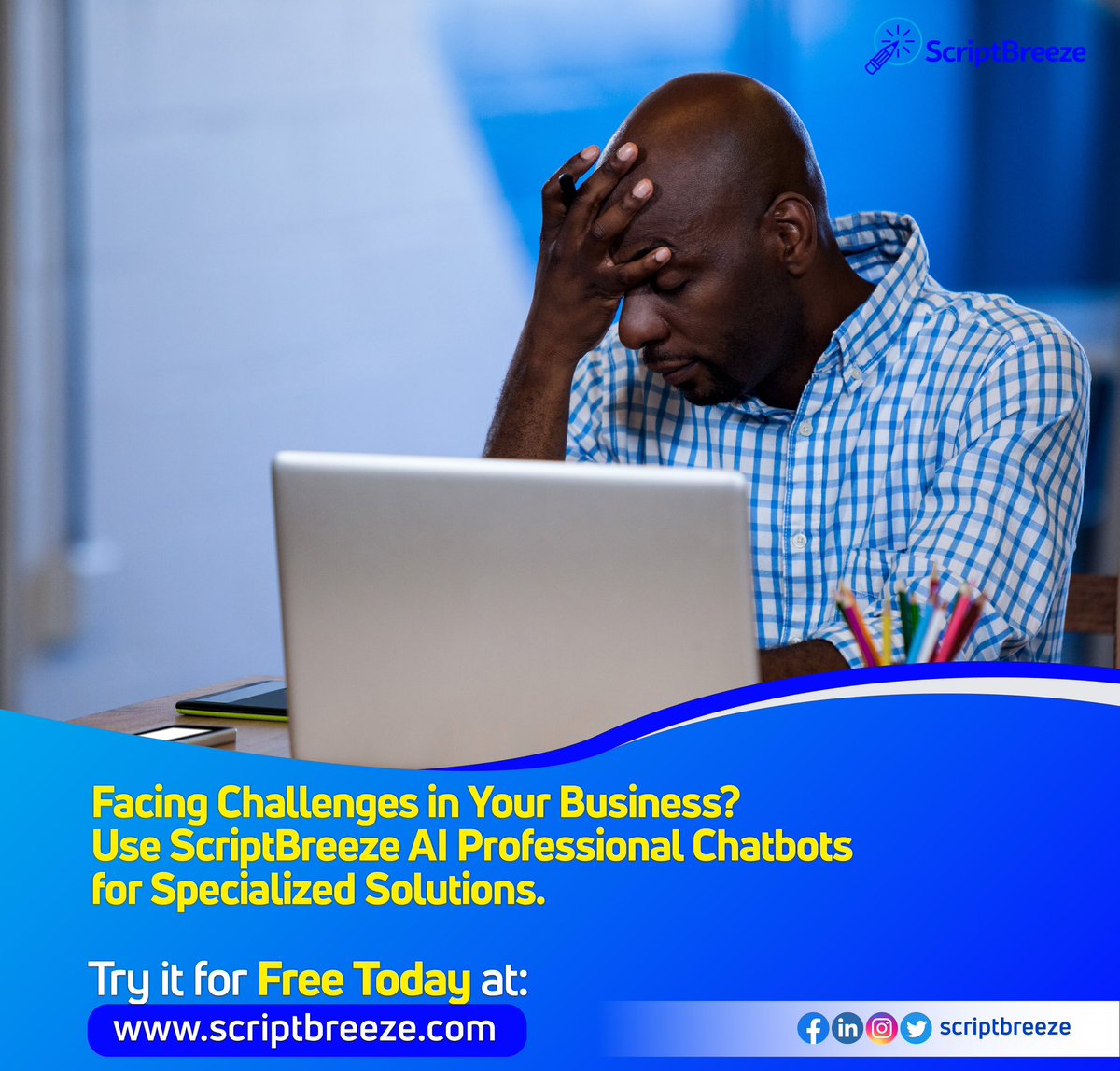 ScriptBreeze's tweet image. Find specialized chatbots on SciptBreeze Ai to help you find practical solutions to all your business needs.

Visit ScriptBreeze.com for all your business needs.

#scriptbreeze #aiwebsites #makemoneyfromyourphone #affiliatemarketing #ghanaaiplatforms