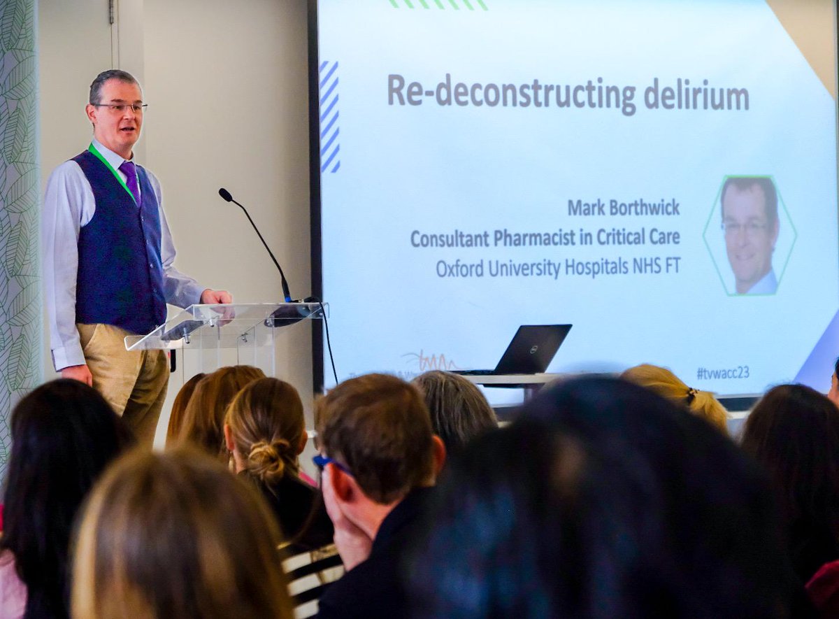 TV&W CriticalCareODN (@tvwcritcareodn) on Twitter photo Mark Borthwick, Consultant Pharmacist in Critical Care, shares his extensive experience and knowledge and delves into the topic “Re-deconstructing delirium” #TVWACC23 <a href="/mark_borthwick/">Mark Borthwick</a> Mark Borthwick, Consultant Pharmacist in Critical Care, shares his extensive experience and knowledge and delves into the topic “Re-deconstructing delirium” #TVWACC23 <a href="/mark_borthwick/">Mark Borthwick</a>