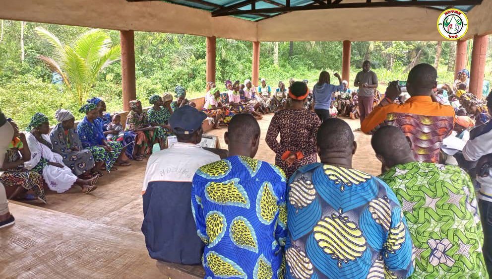 Autour des questions d'alimentation, santé, nutrition et développement de la petite enfance, les hommes et femmes d'Ifangni échangent à bâtons rompus sous l'arbre à palabre (Atchakpodji). Tous engagés pour que plus aucun cas d'enfant malnutri ne soit dépisté dans nos communautés.