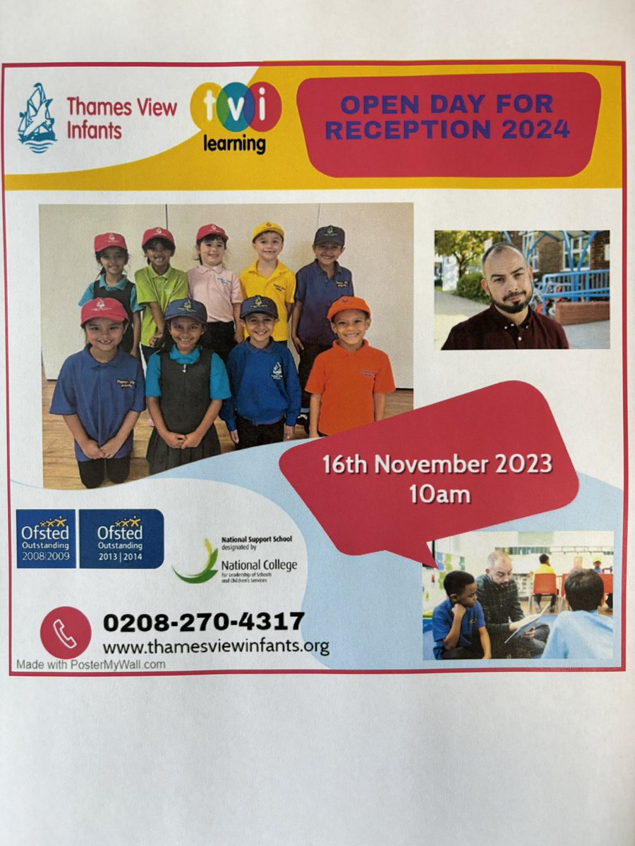 TVI Office (@tvioffice) on Twitter photo Is your child starting Reception in September 2024? If so, come along to our Open Day for prospective parents on 16th November - weād love to see you there! <a href="/TVInfants/">Thames View Infants</a> <a href="/AdamDobsonTVI/">Adam Dobson</a> <a href="/AgerKelly/">Kelly Ager</a> <a href="/RosaTVI/">Rosa Corcoran-Jones</a> Is your child starting Reception in September 2024? If so, come along to our Open Day for prospective parents on 16th November - weād love to see you there! <a href="/TVInfants/">Thames View Infants</a> <a href="/AdamDobsonTVI/">Adam Dobson</a> <a href="/AgerKelly/">Kelly Ager</a> <a href="/RosaTVI/">Rosa Corcoran-Jones</a>