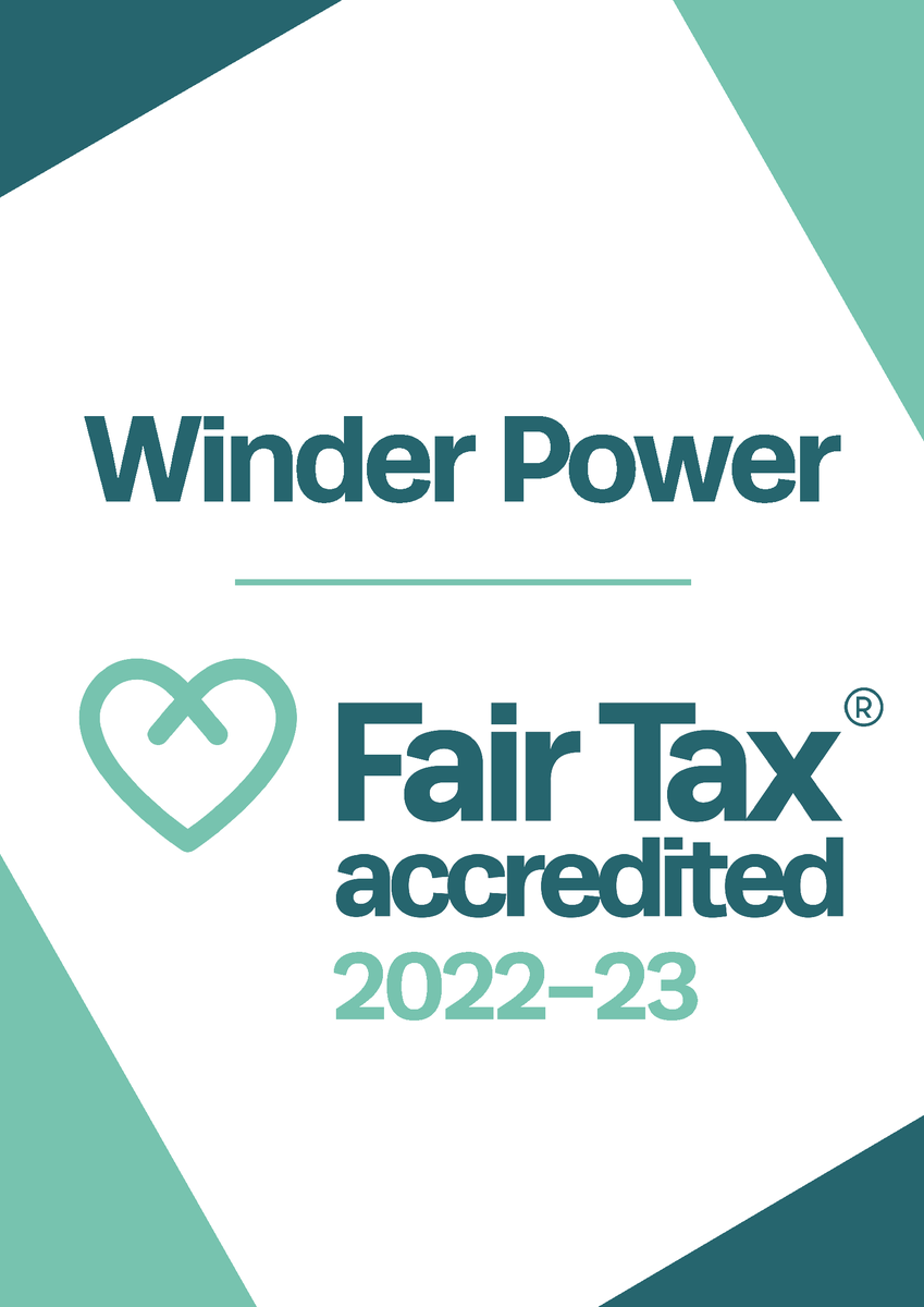 WinderPower's tweet photo. Fair Tax 2023 Accreditation

We are proud to be a continued Fair tax employer.

We at Winder Power firmly believe that we have a responsibility to contribute to the society in which we operate. 

Paying the appropriate amount of tax is core to this.

#fairtaxmark https://t.co/S9eaXzmM5I