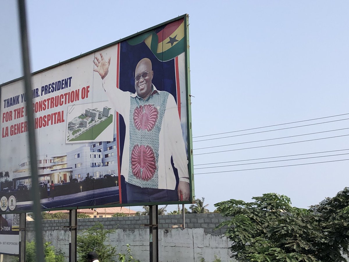 ghanamunsemsem_'s tweet photo. You put these in town to congratulate the President for building the new La General Hospital. You guys clearly see Ghanafuor as fools. 

#OccupyJulorbiHouse https://t.co/Kvbrtan1CZ