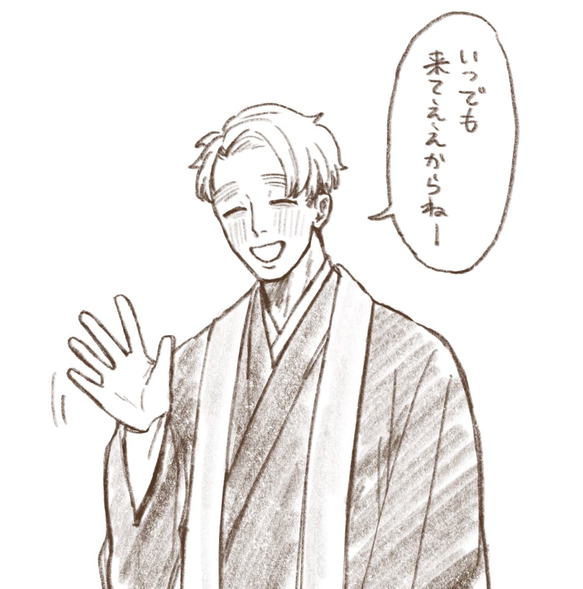 お悩み相談に来ていた人を見送る江藤さん 