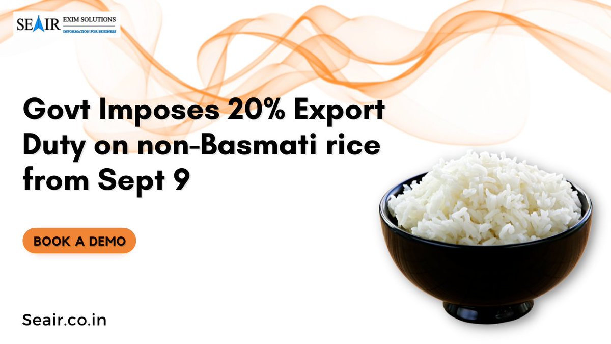 kumar_lalit29k's tweet image. The government levied a 20% duty on exports of certain varieties of rice to inspect the domestic price of rice. The duty will discourage international buyers to buy grains from Indian suppliers, boosting supply in India.
For more details:- shorturl.at/jsBCE